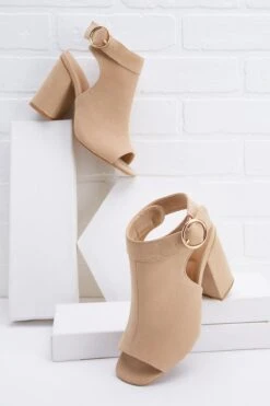 Taupe Slingback Booties