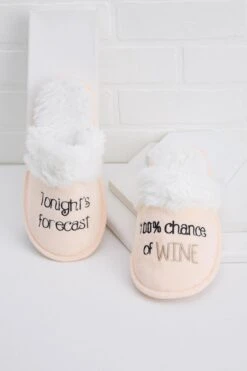 100% Chance Of Wine Slippers
