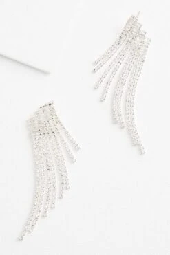 Rhinestone Fringe Earrings
