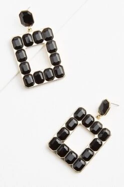 Black Stone Earrings