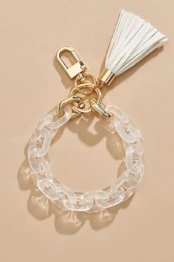 Clear Lucite Bracelet Keychain