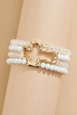 Beaded Cross Bracelet Set