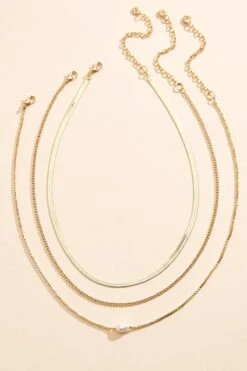 Layered Pearl Charm Necklace