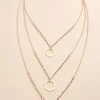 Layered Hexagon Pendant Necklace