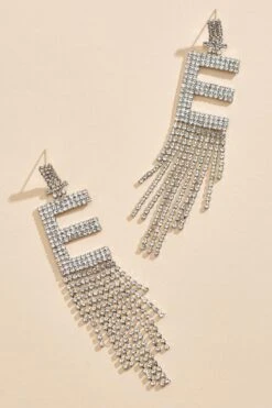 E Initial Earrings
