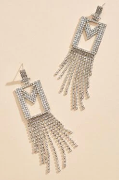 M Initial Earrings