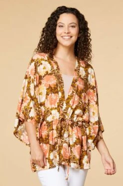 Apricot Floral Kimono