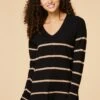 Personality Stripe Sweater-black -Versona Shop 140478 998 l