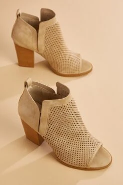 Perforated Peep Toe Booties