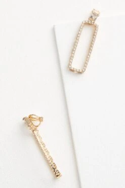 Glam Rectangle Clip On Earrings -Versona Shop 45140057 1