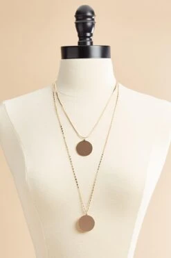 Coin Pendant Layered Necklace -Versona Shop 45206768 1