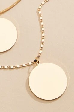 Coin Pendant Layered Necklace -Versona Shop 45206768 2