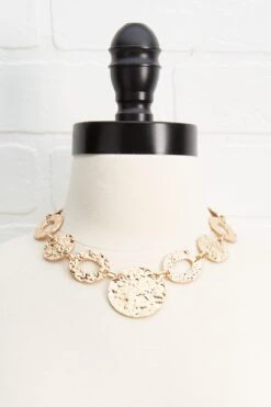 Hammered Linked Necklace -Versona Shop 45258141 1