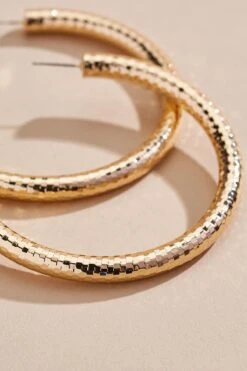 Oversized Textured Hoop Earrings -Versona Shop 45283121 1