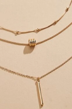 Gold Bar Layered Necklace -Versona Shop 45283976 2
