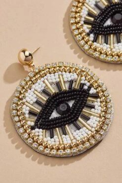 Beaded Evil Eye Earrings -Versona Shop 45298539 1