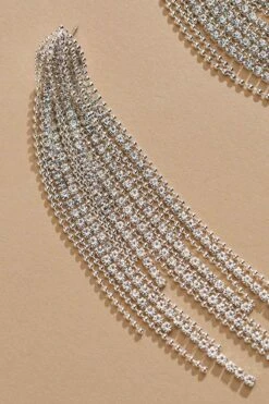 Rhinestone Tassel Earrings -Versona Shop 45305592 1