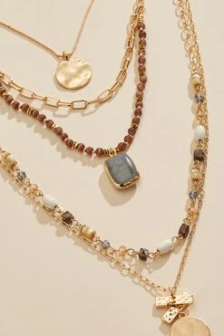 Counting Stones Layered Necklace -Versona Shop 45320979 2