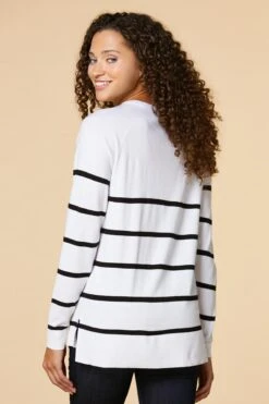 Personality Stripe Sweater-white -Versona Shop 45330618 1