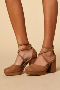 Faux Suede Platform Heels -Versona Shop 45350123 1