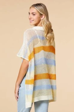 Stripe Your Tears Poncho -Versona Shop 45360225 1