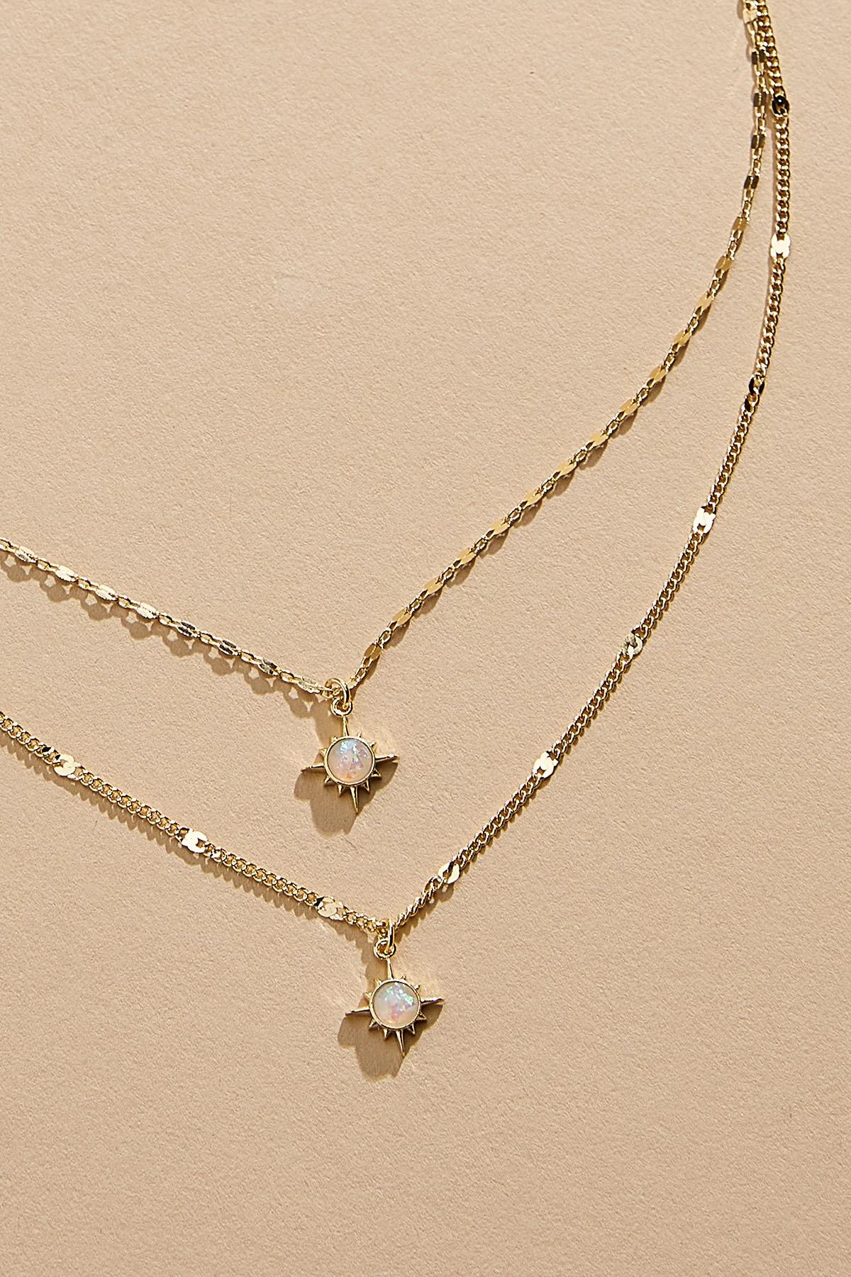 18k Iridescent Sunburst Layered Necklace 5 18k Iridescent Sunburst Layered Necklace - Image 3